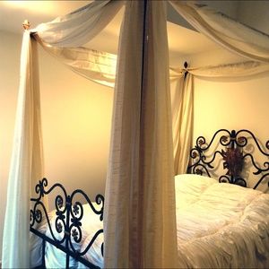 Silk Canopy Bed Curtains. 2 Panels included